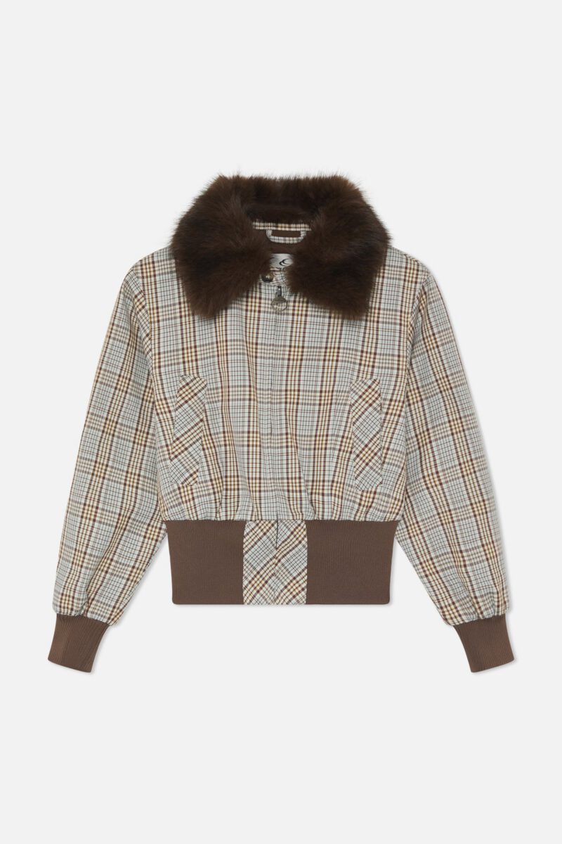 Checkered Brown Harrington Jacket