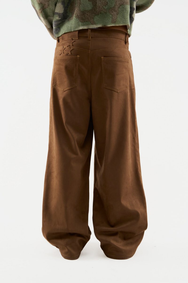 Suede Dark Brown Jumbo Pants