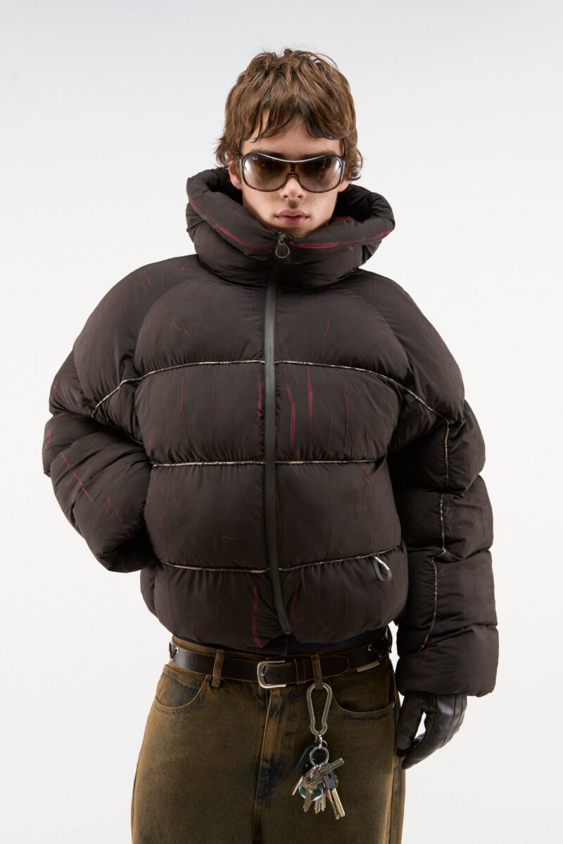 Marble Brown Puffer Jacket