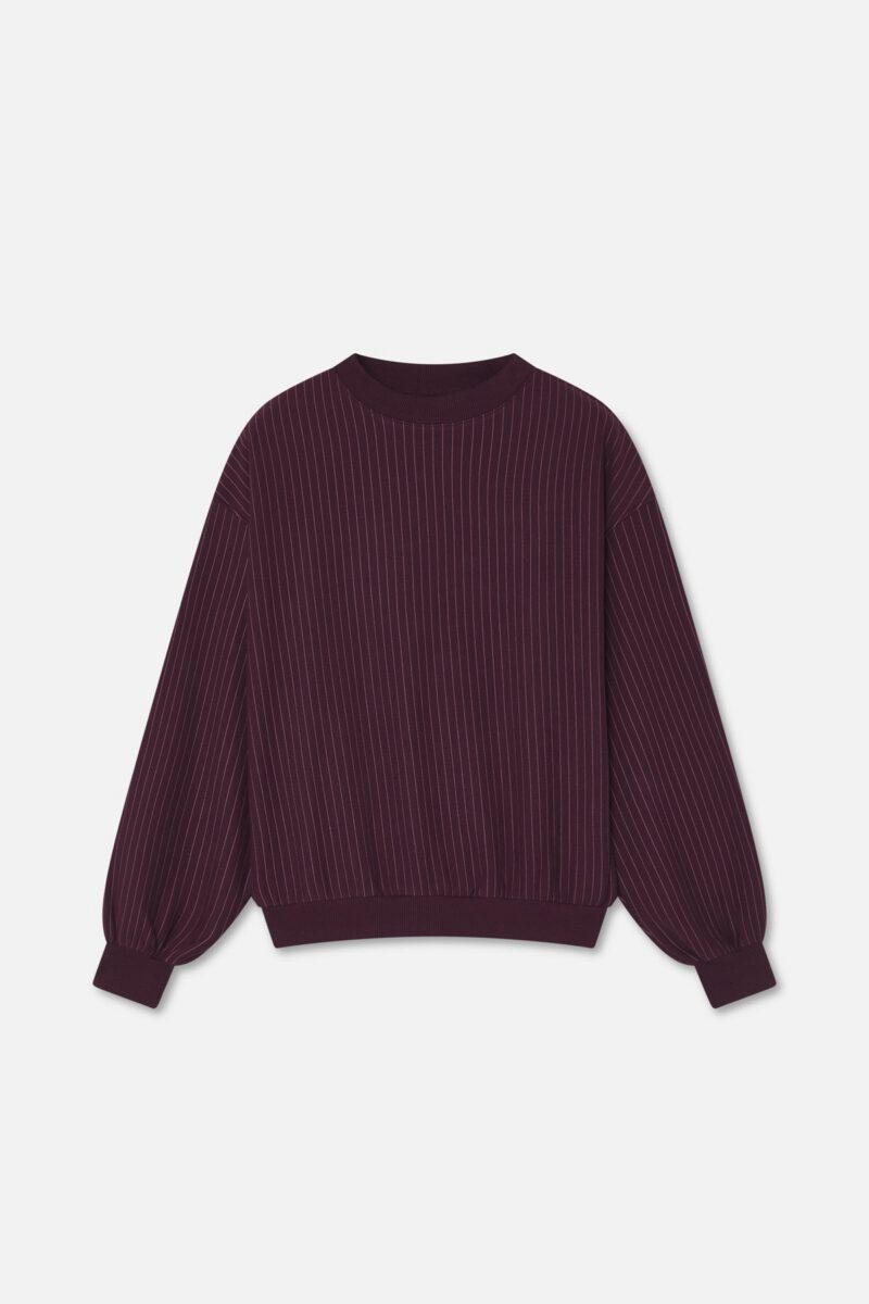 Pinstripe Burgundy Crewneck