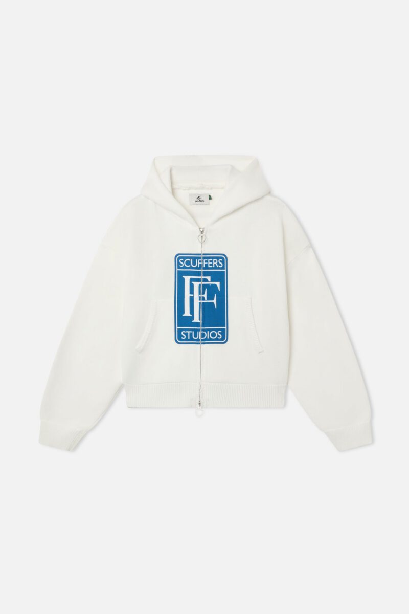 Rolly White Knit Zipper