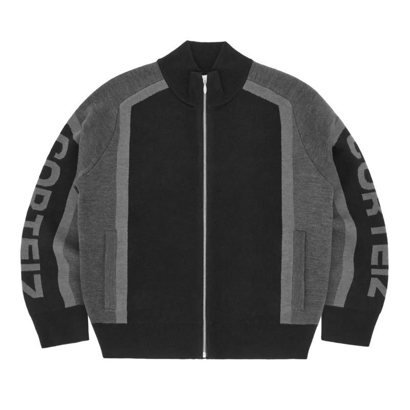 Zip Up Tricoté 3 Tons Noir - Precision Corteiz