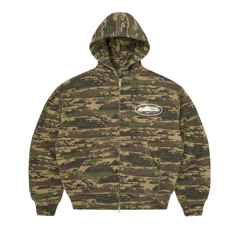 Zip Hoodie Puff Print Digi Camo - Island Corteiz