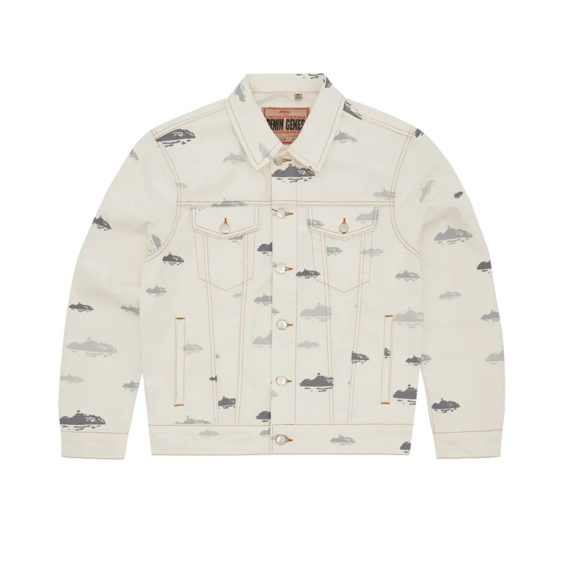 Veste Denim Motif Alcatraz Blanc - Corteiz