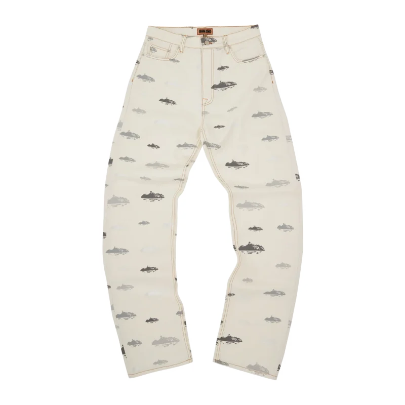 Jean Motif Alcatraz Blanc - Corteiz