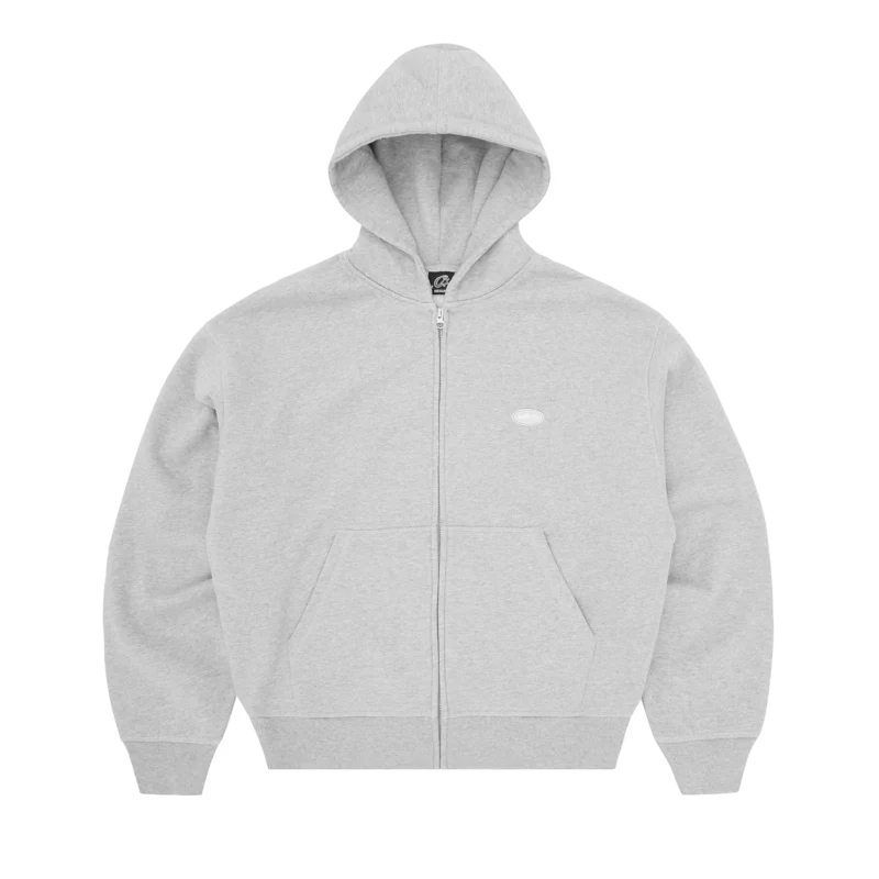 Zip Hoodie Gris Chiné - Mini Island Corteiz