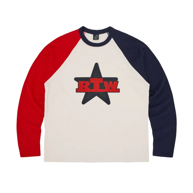 T-Shirt Manches Longues Raglan Navy Rouge - RTW Star Corteiz