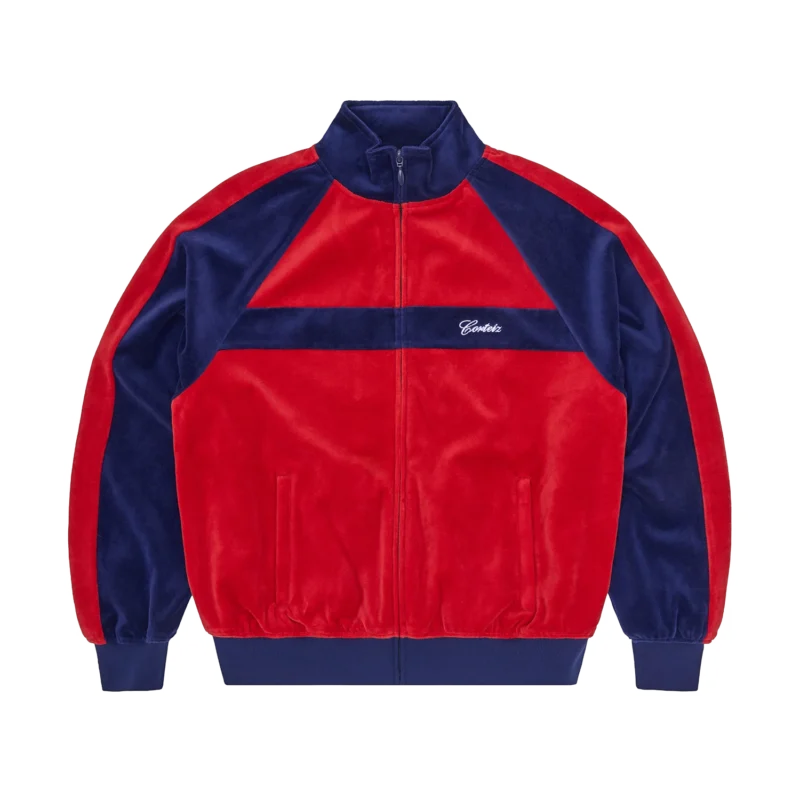 Track Jacket Velours Navy Rouge - Pista Corteiz