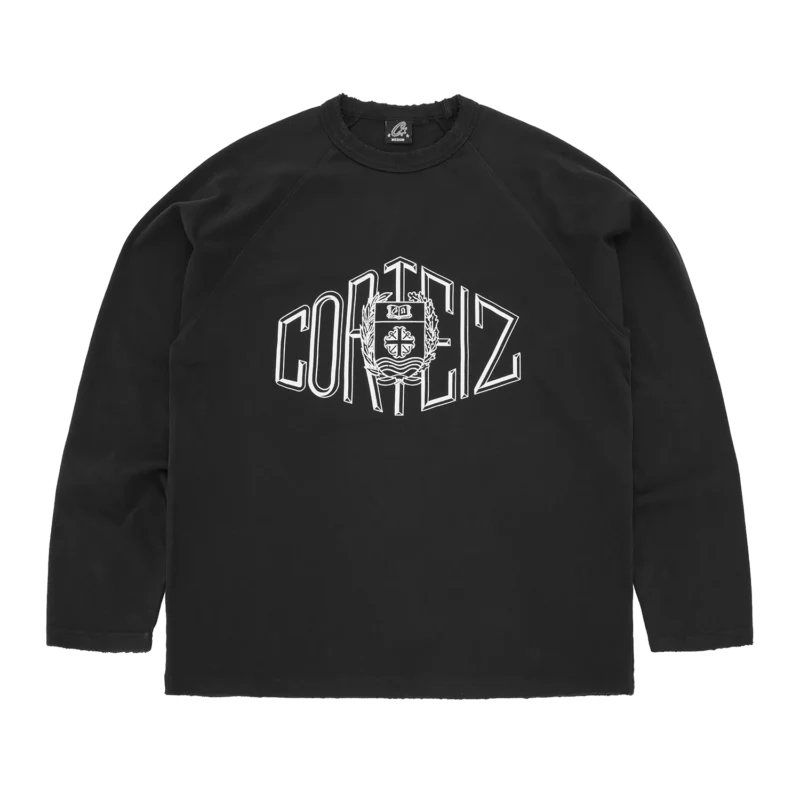 T-Shirt Manches Longues Raglan Noir - Sophomore Corteiz