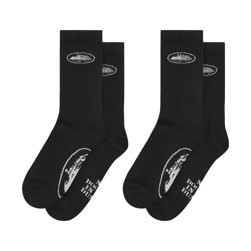 Pack 2 Paires Chaussettes Noires - Alcatraz Corteiz