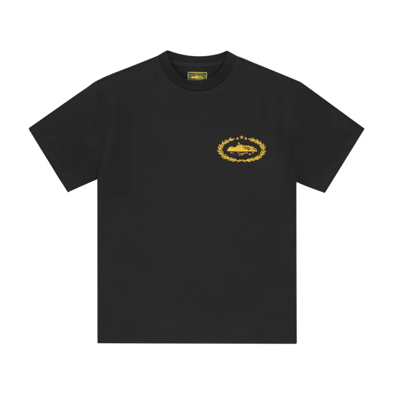 T-Shirt Heavyweight Noir Jaune - Royale Corteiz