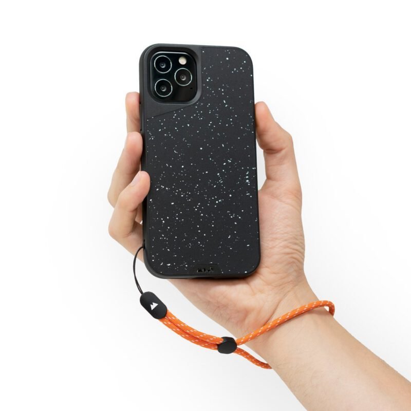 Orange & White Wrist Strap - Blanc